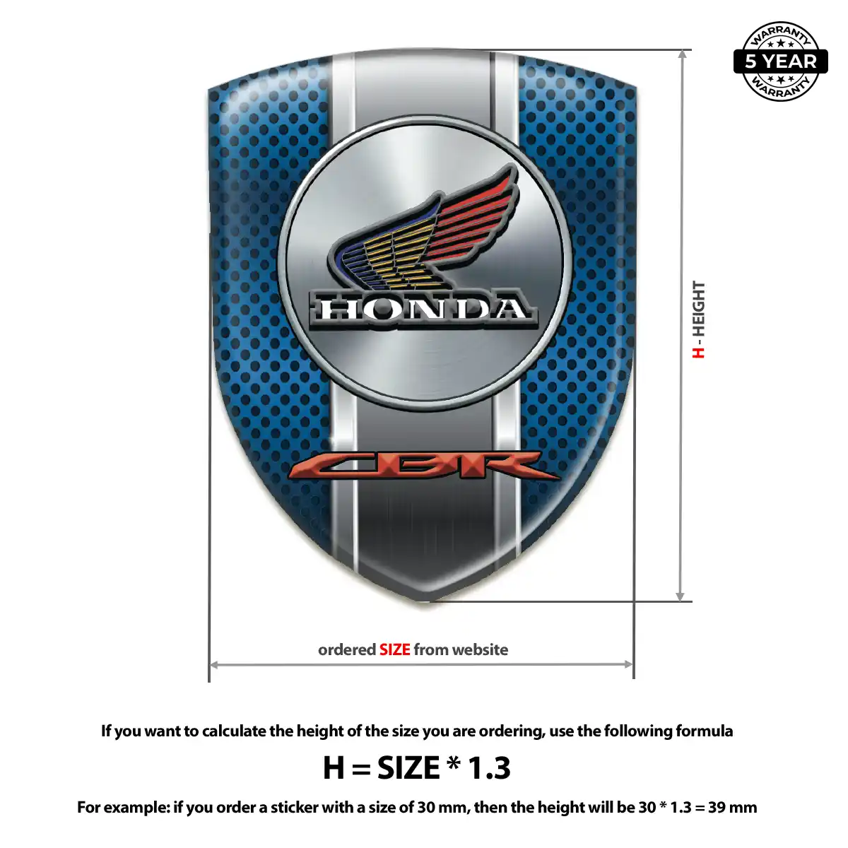 Honda Polyurethane Domed Sticker Prestige Line