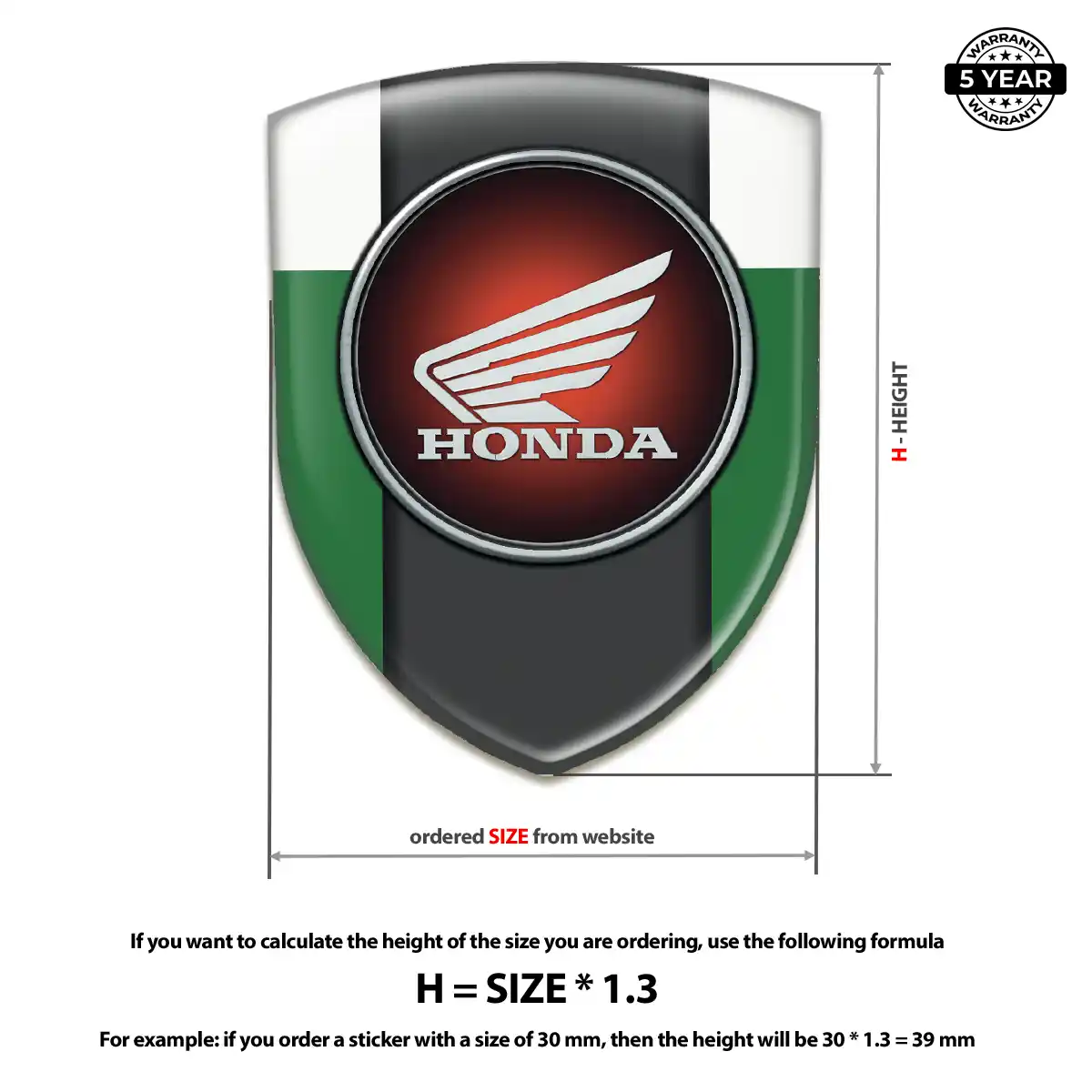 Honda Resin Badge Sticker Cabin Style