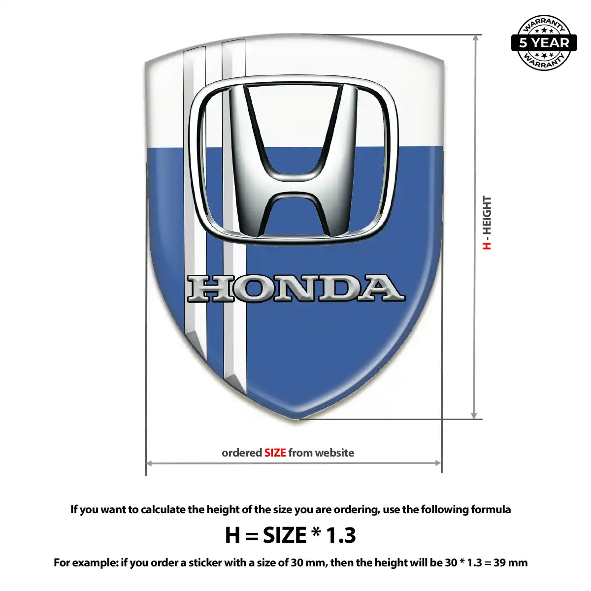 Honda Resin Badge Sticker Deluxe Edition