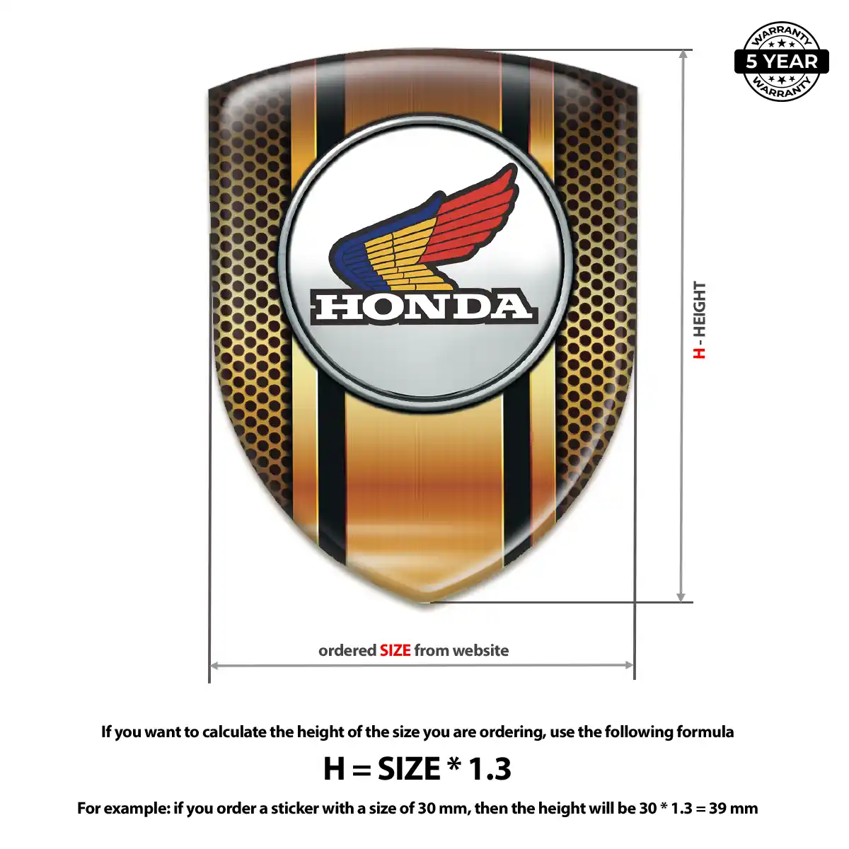 Honda Resin Badge Sticker Elite Edition