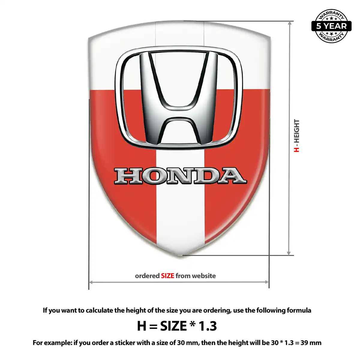 Honda Resin Badge Sticker Exterior Luxe