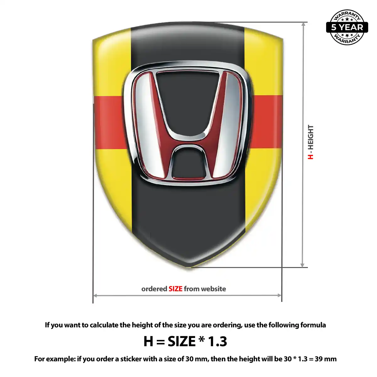 Honda Resin Badge Sticker Interior Luxe
