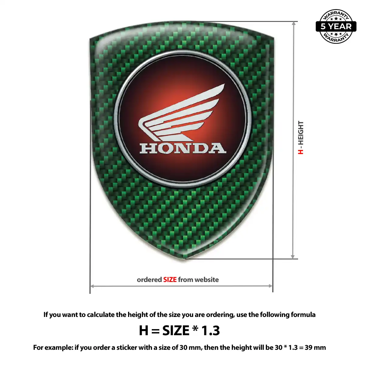 Honda Resin Badge Sticker Opulent Line