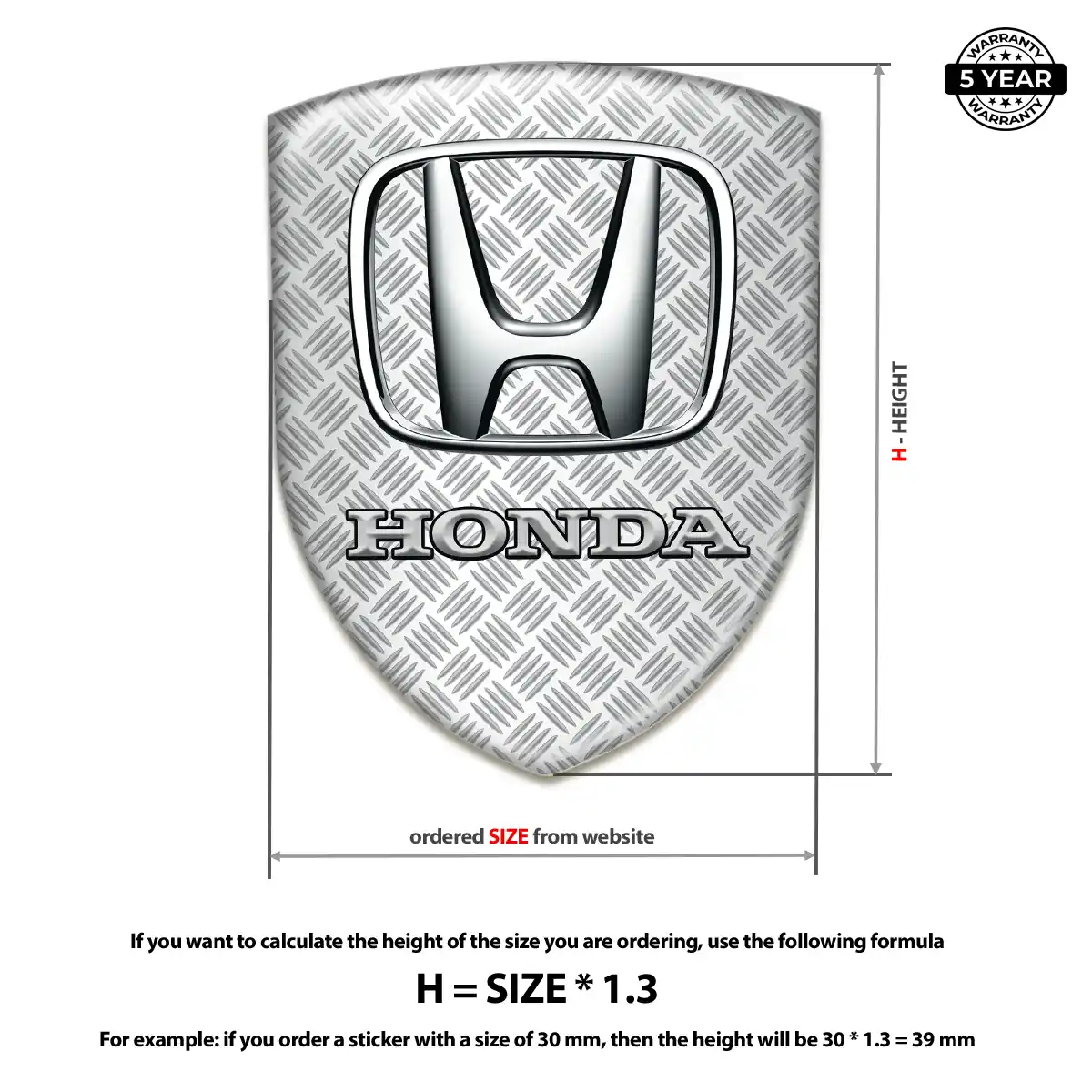 Honda Resin Badge Sticker Prime Quality
