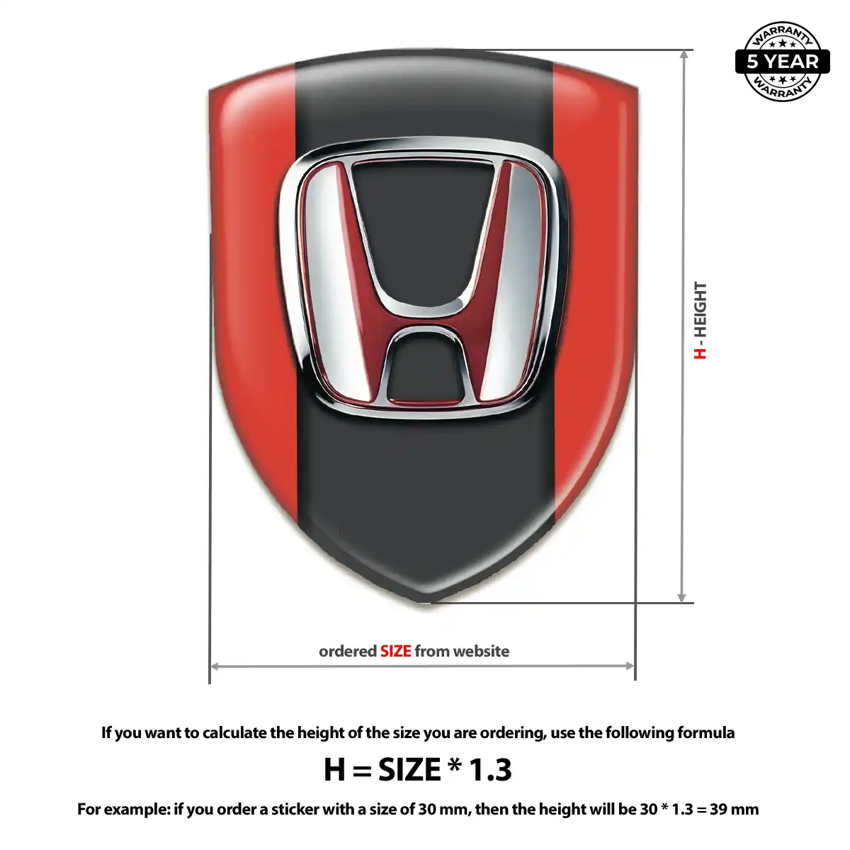 Honda Resin Badge Sticker Refined Design