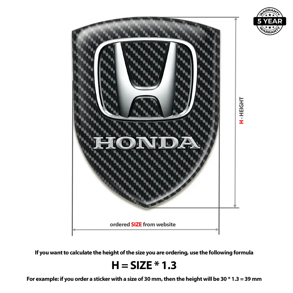 Honda Resin Badge Sticker Resin Elite