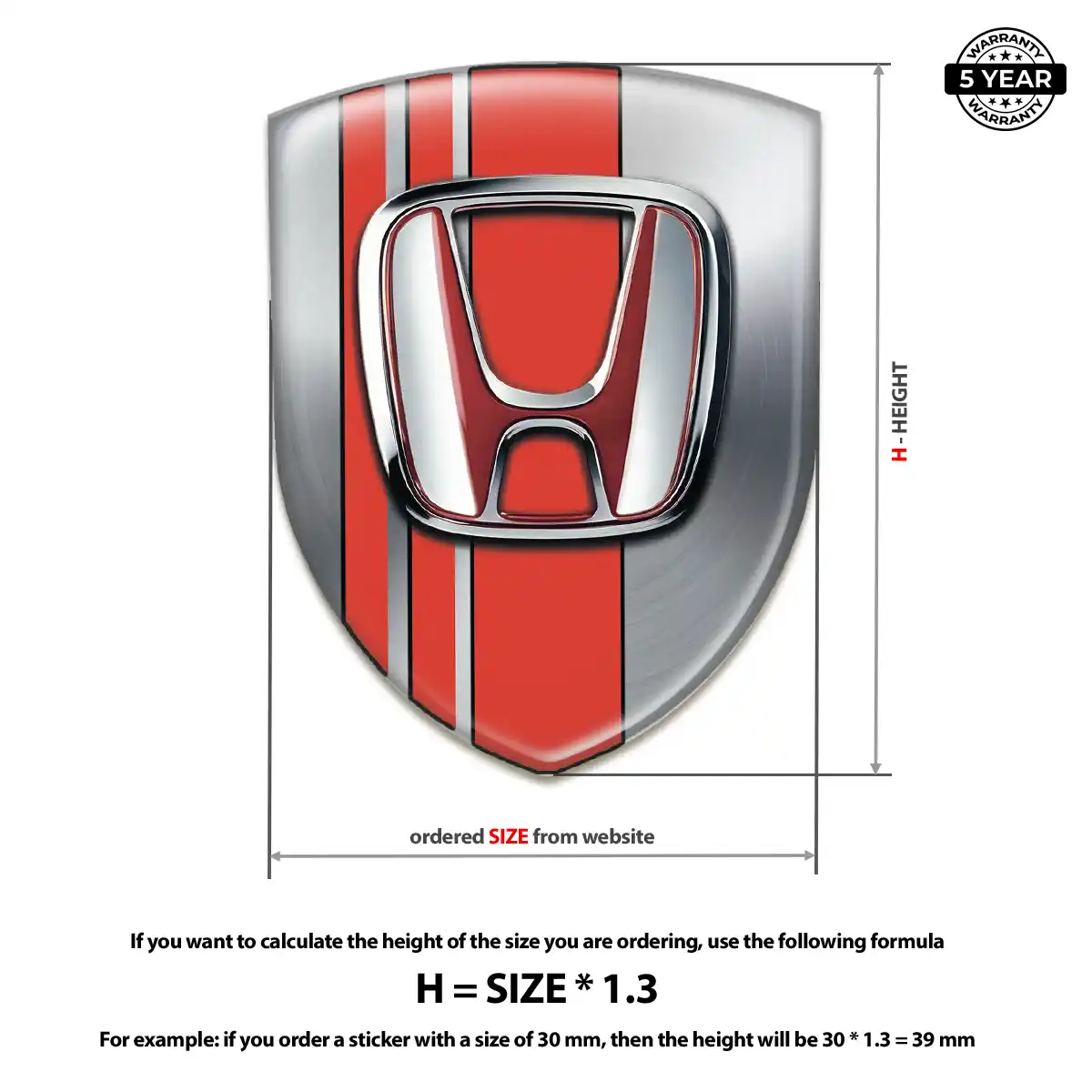 Honda Resin Badge Sticker Resin Luxe