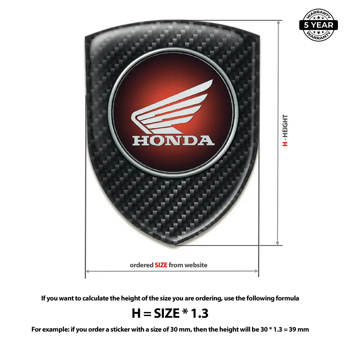 Honda Resin Badge Sticker Signature Grade