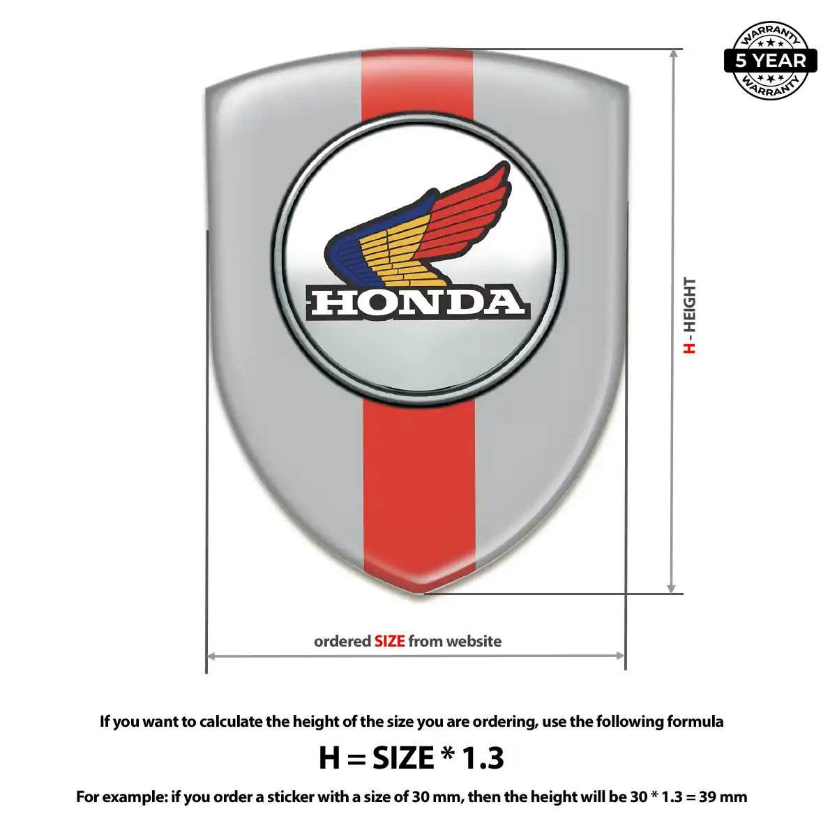 Honda Resin Badge Sticker Sleek Style