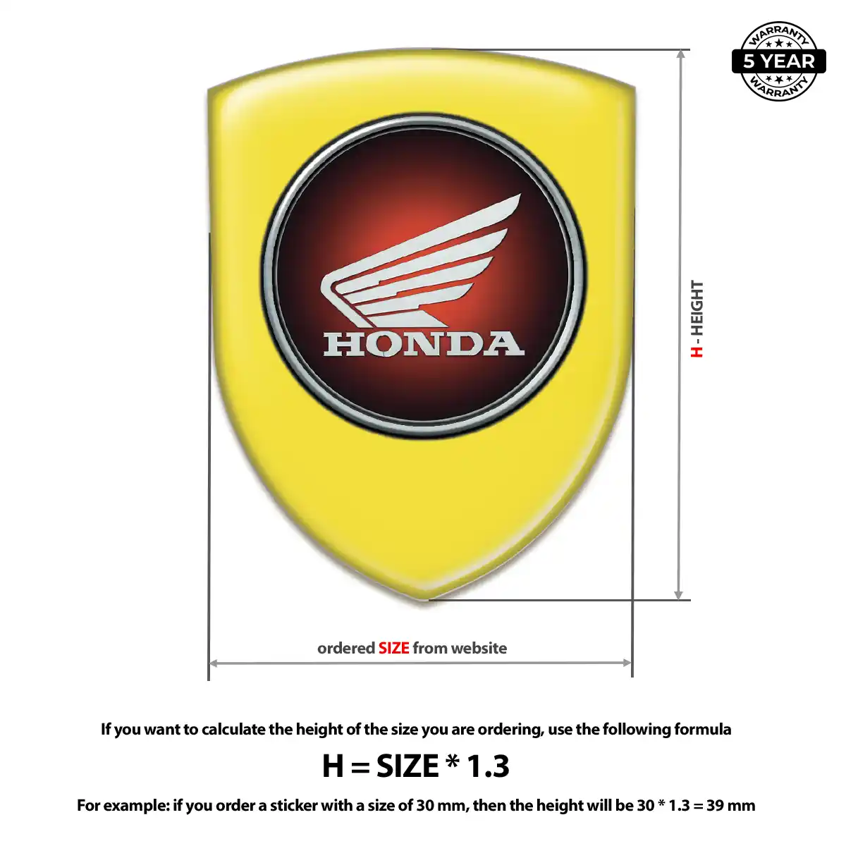 Honda Resin Badge Sticker Superior Craft