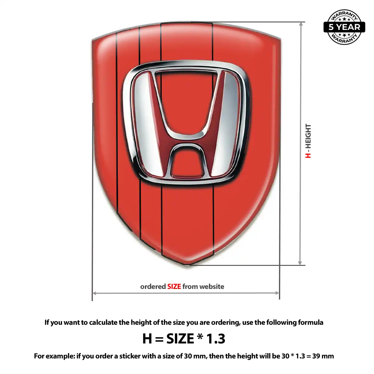 Honda Resin Domed Sticker Cabin Style