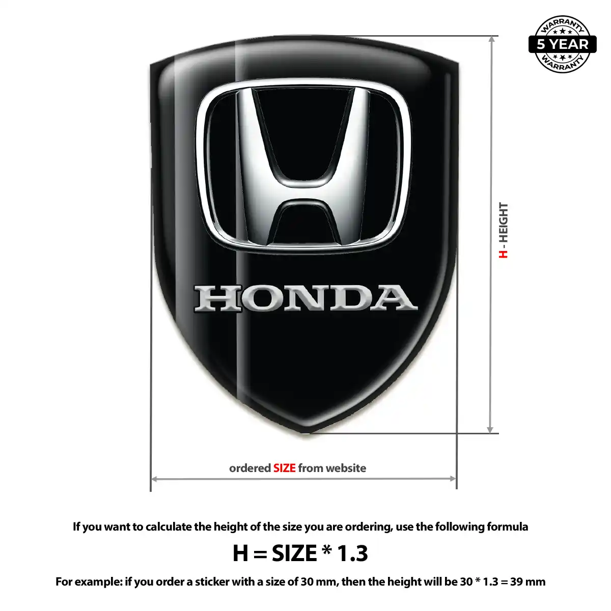Honda Resin Domed Sticker Deluxe Edition
