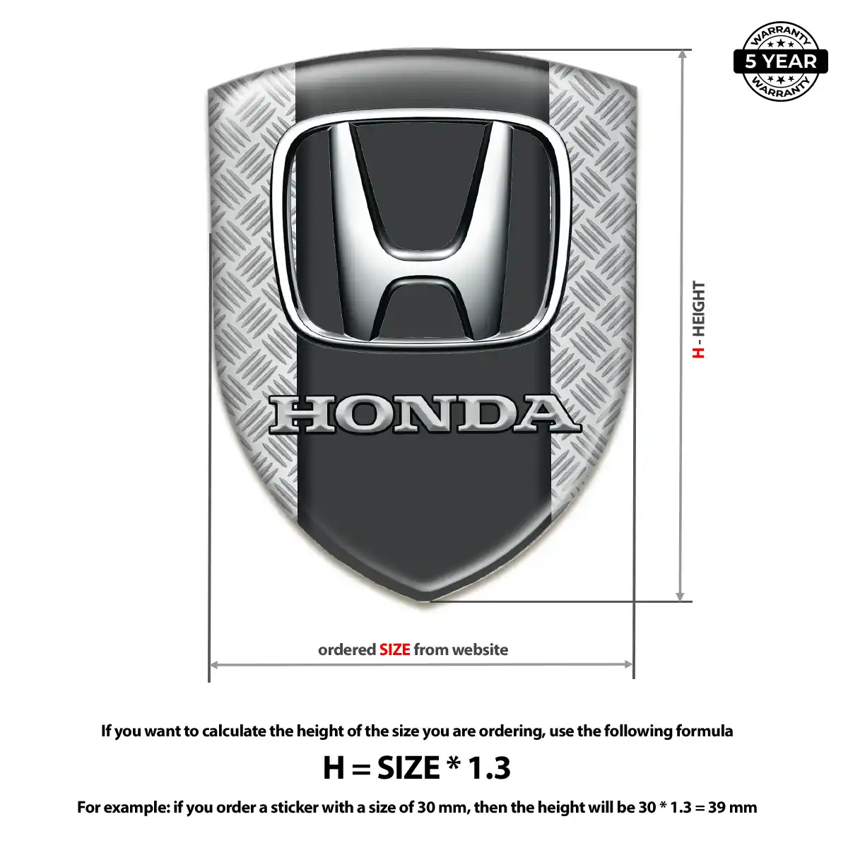Honda Resin Domed Sticker Elite Edition