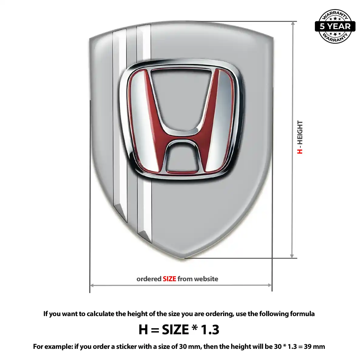 Honda Resin Domed Sticker Exclusive Series