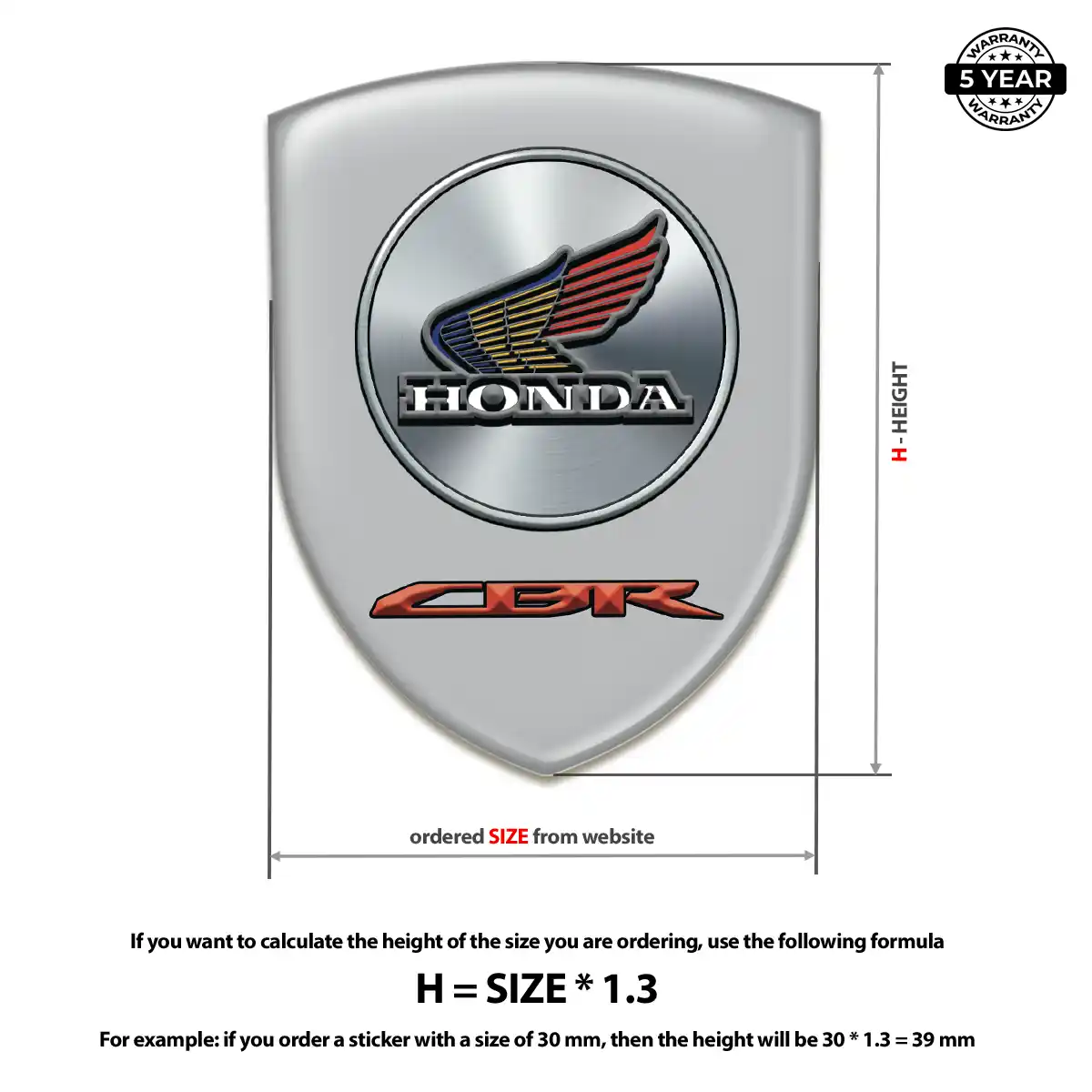 Honda Resin Domed Sticker Interior Luxe
