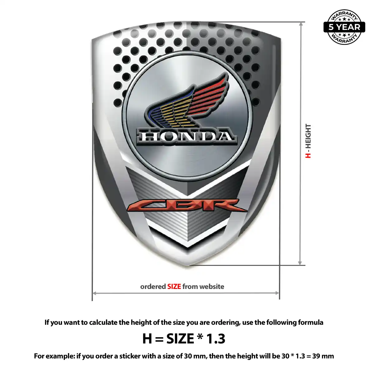 Honda Resin Domed Sticker Noble Edition