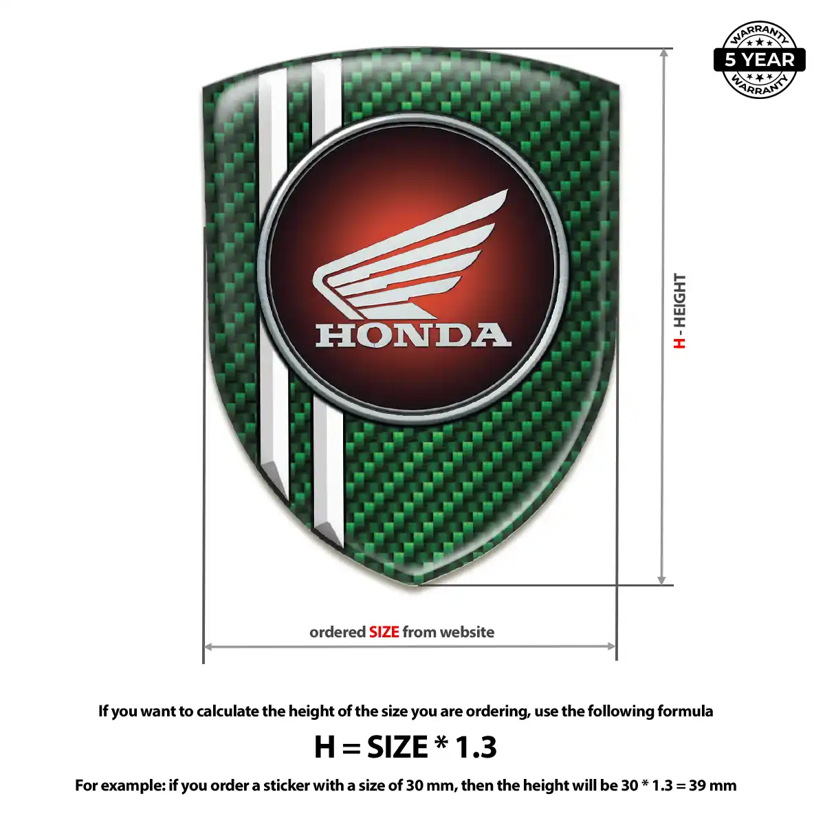Honda Resin Domed Sticker Premium Dome