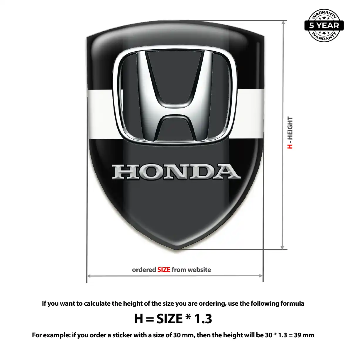 Honda Resin Domed Sticker Prestige Line