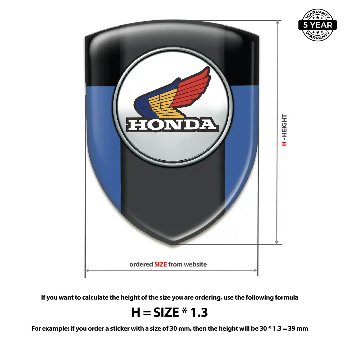 Honda Resin Domed Sticker Signature Grade