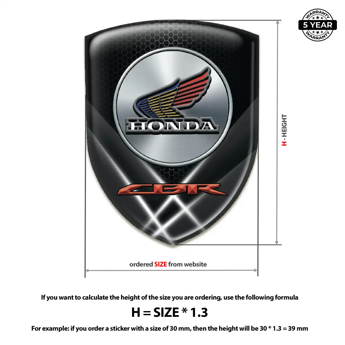 Honda Resin Domed Sticker Superior Craft