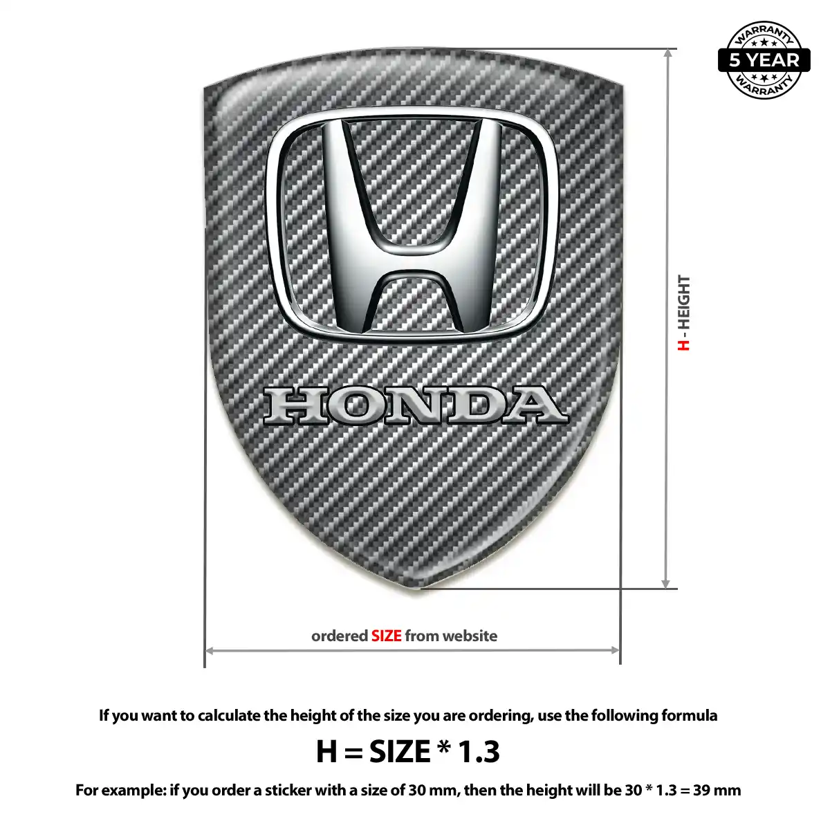 Honda Resin Emblem Sticker Deluxe Edition