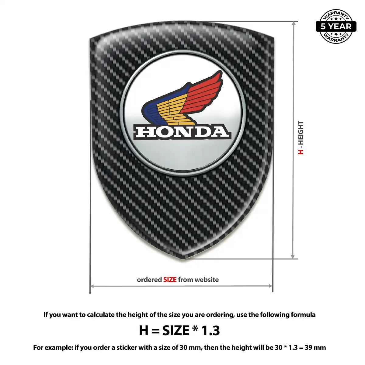 Honda Resin Emblem Sticker Elite Edition
