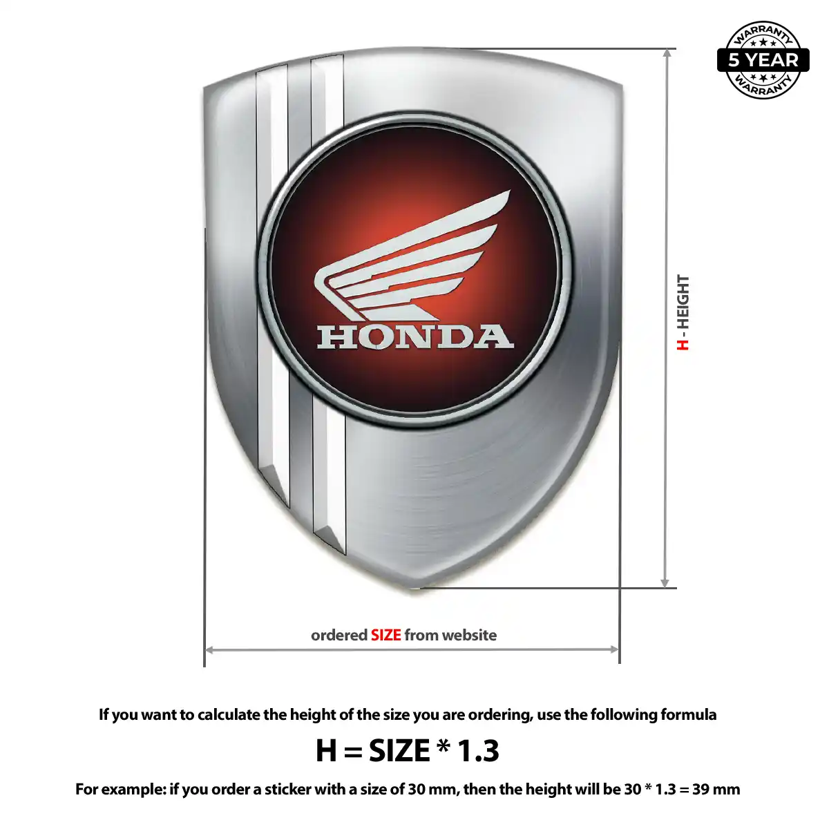 Honda Resin Emblem Sticker Exclusive Series
