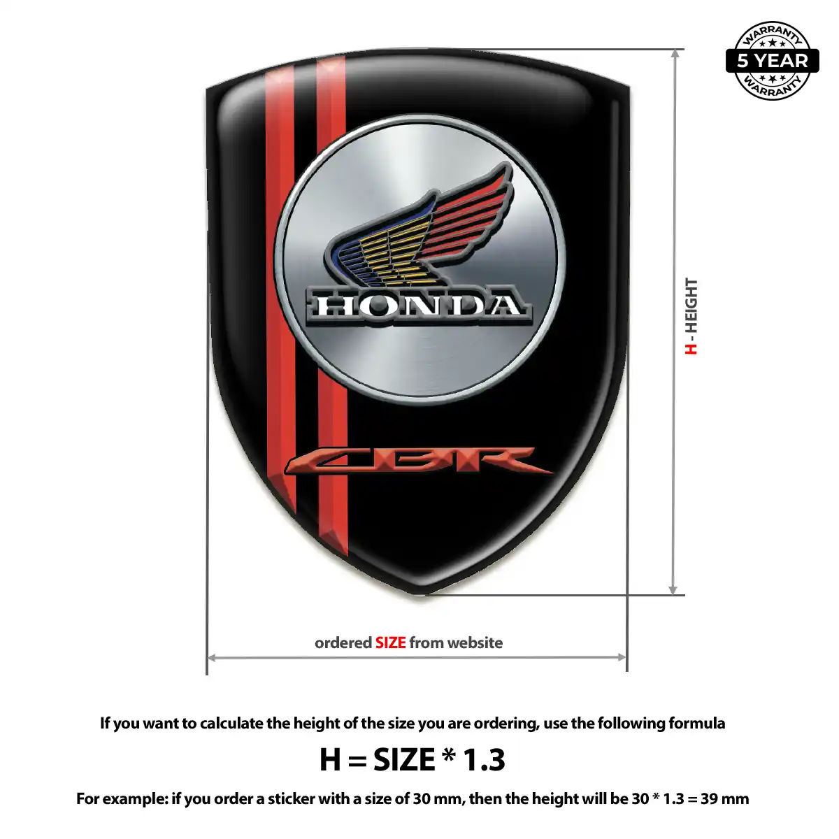 Honda Resin Emblem Sticker Exterior Luxe