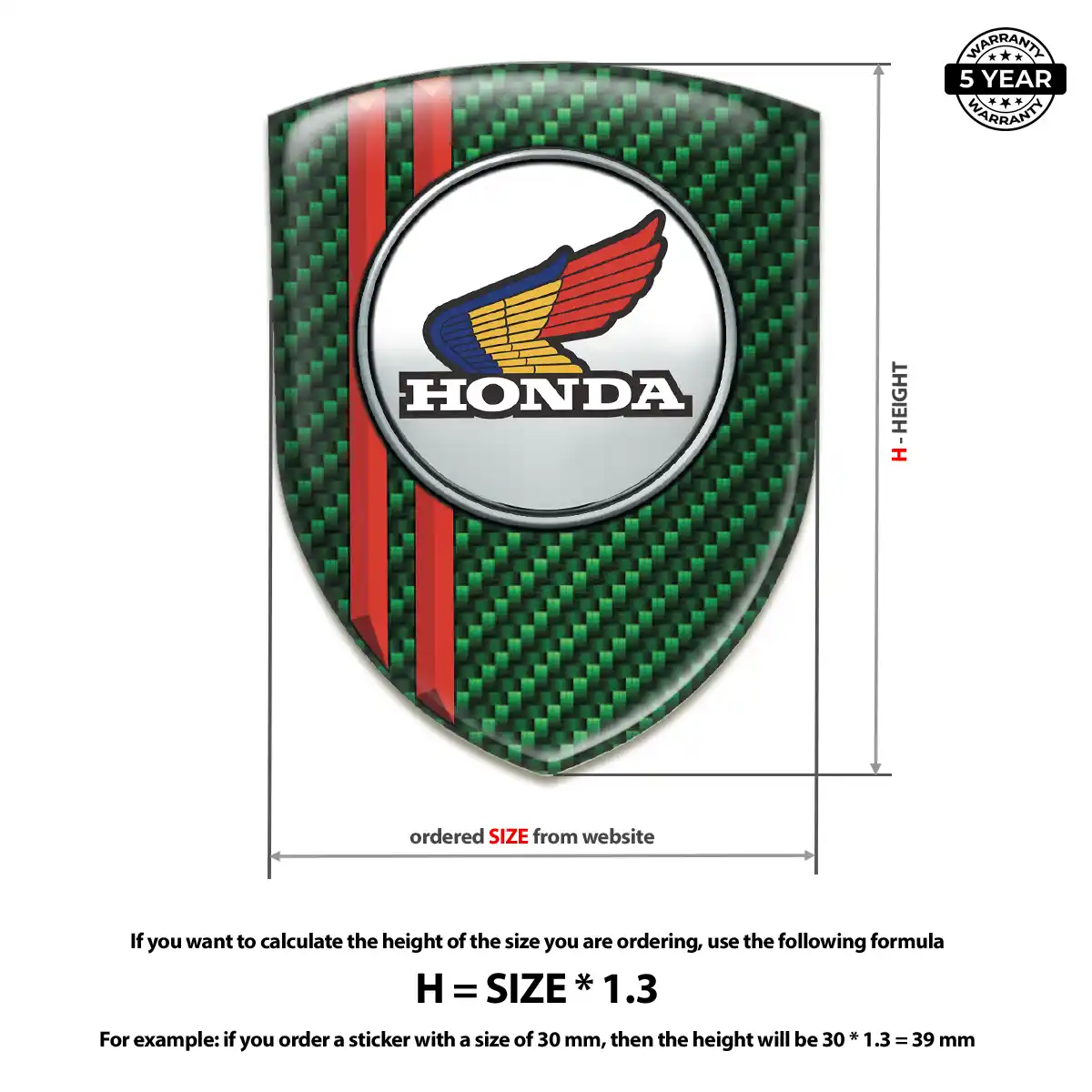 Honda Resin Emblem Sticker Interior Luxe