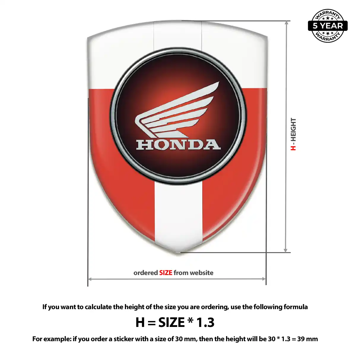 Honda Resin Emblem Sticker Opulent Line