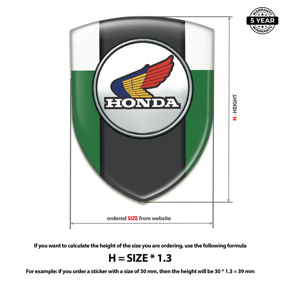 Honda Resin Emblem Sticker Premium Dome