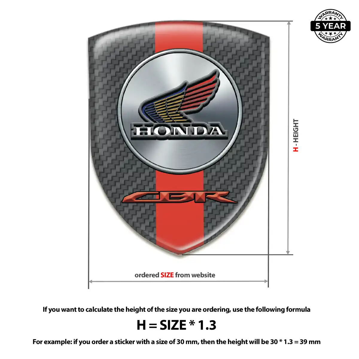 Honda Resin Emblem Sticker Prestige Line