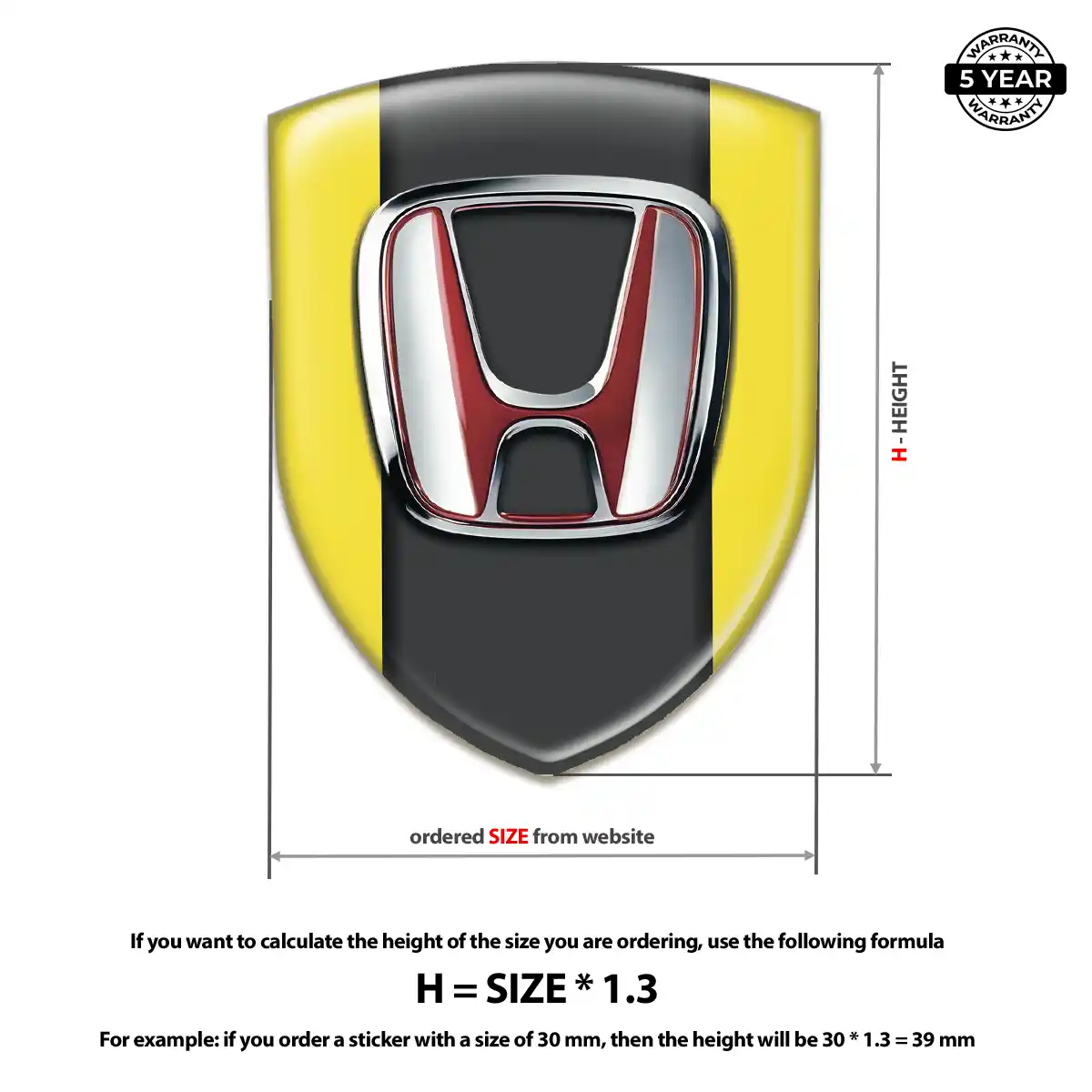 Honda Resin Emblem Sticker Prime Quality