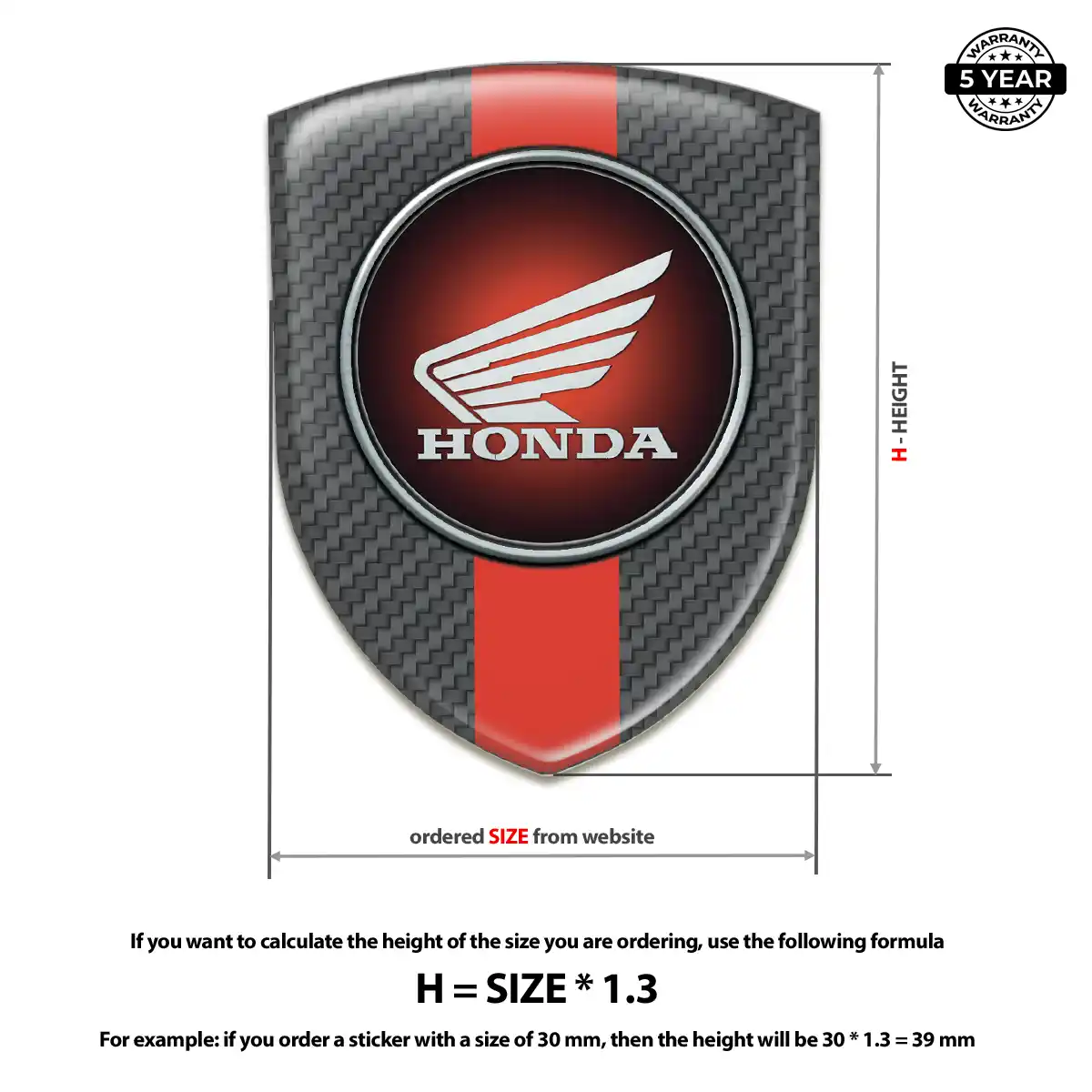 Honda Resin Emblem Sticker Resin Elite