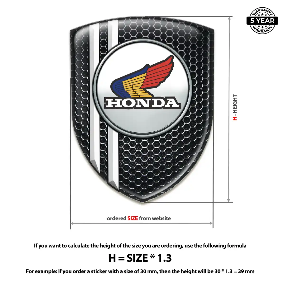 Honda Resin Emblem Sticker Resin Luxe