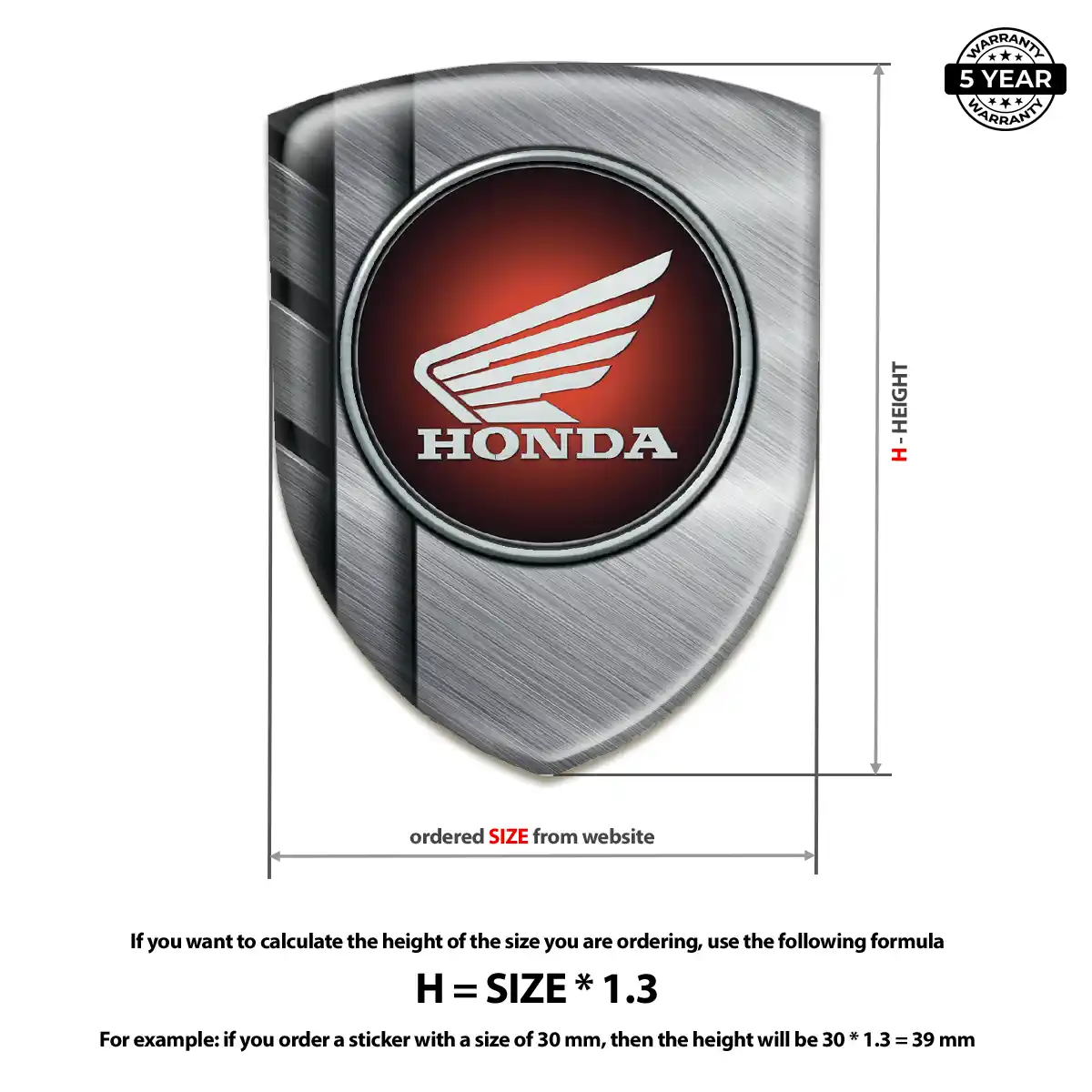 Honda Resin Emblem Sticker Signature Grade