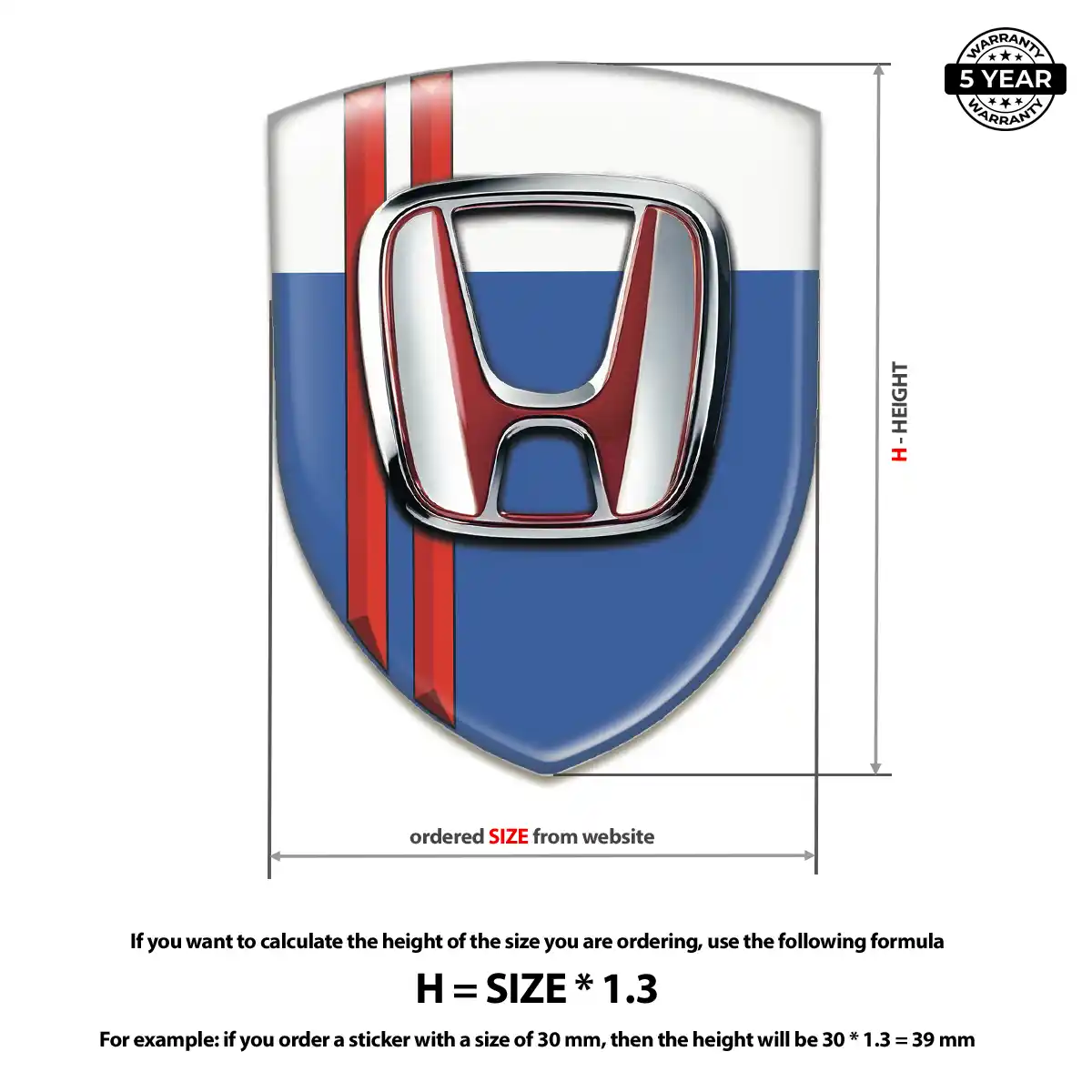 Honda Resin Emblem Sticker Sleek Style