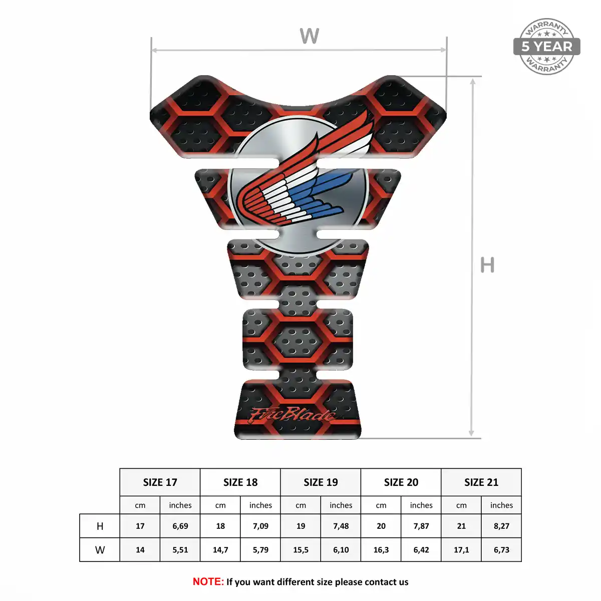 Honda Resin Tank Pad Prime Quality