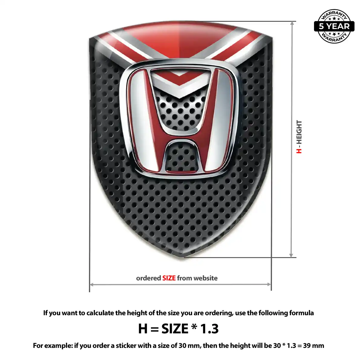 Honda Self Adhesive Emblem Sticker Cabin Style