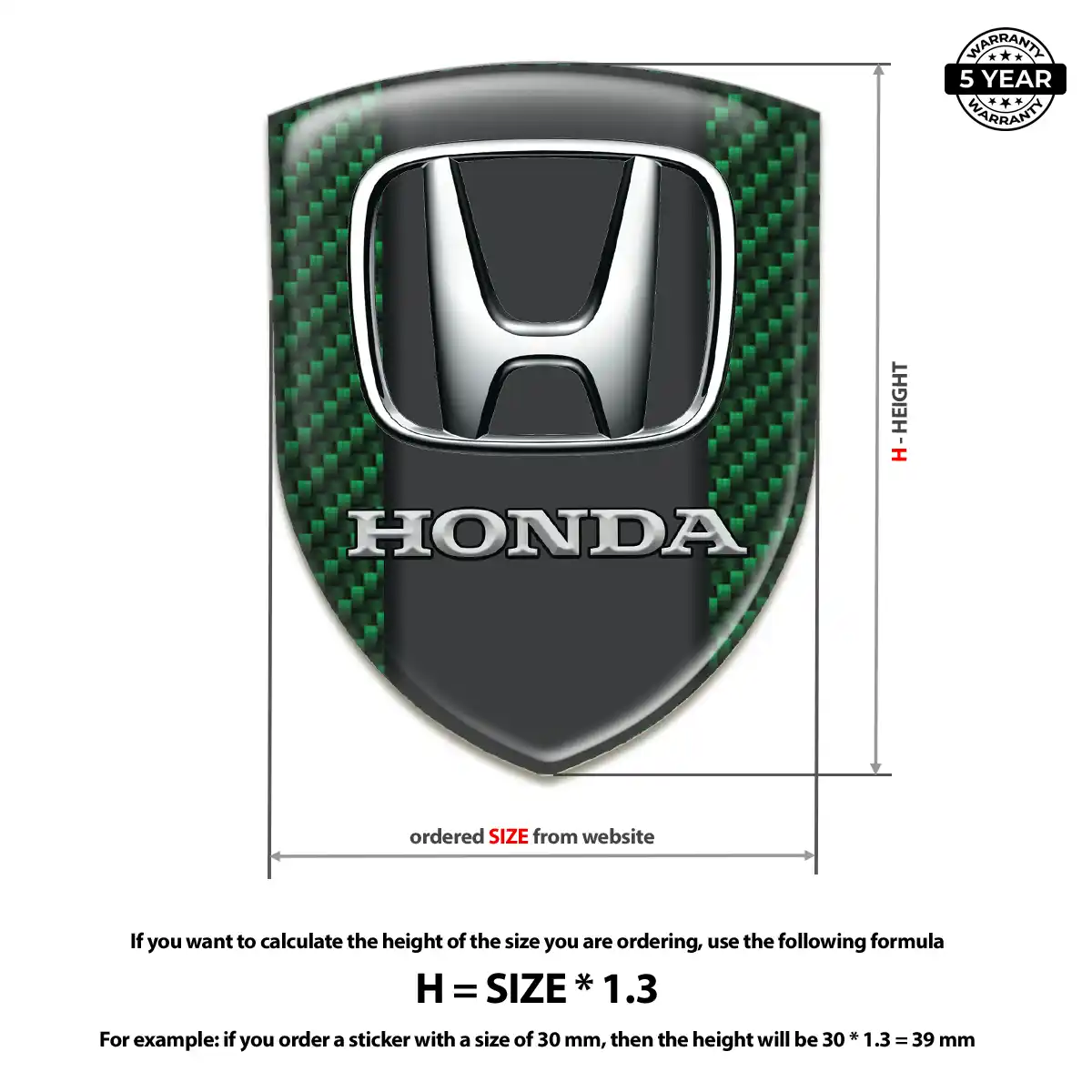 Honda Self Adhesive Emblem Sticker Deluxe Edition