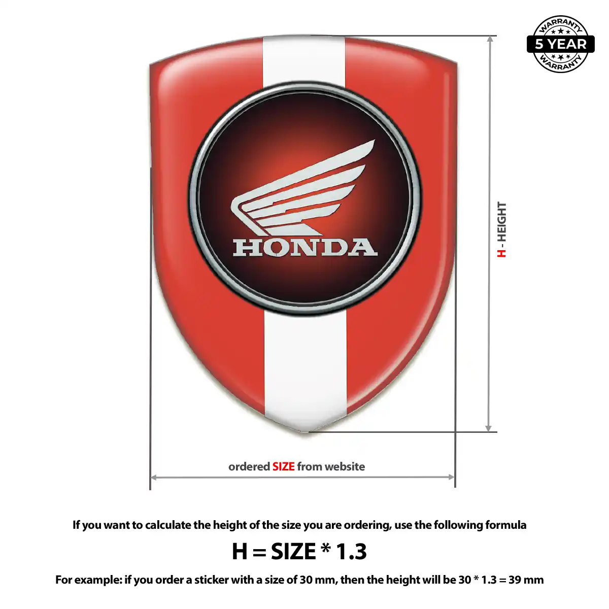 Honda Self Adhesive Emblem Sticker Elite Edition