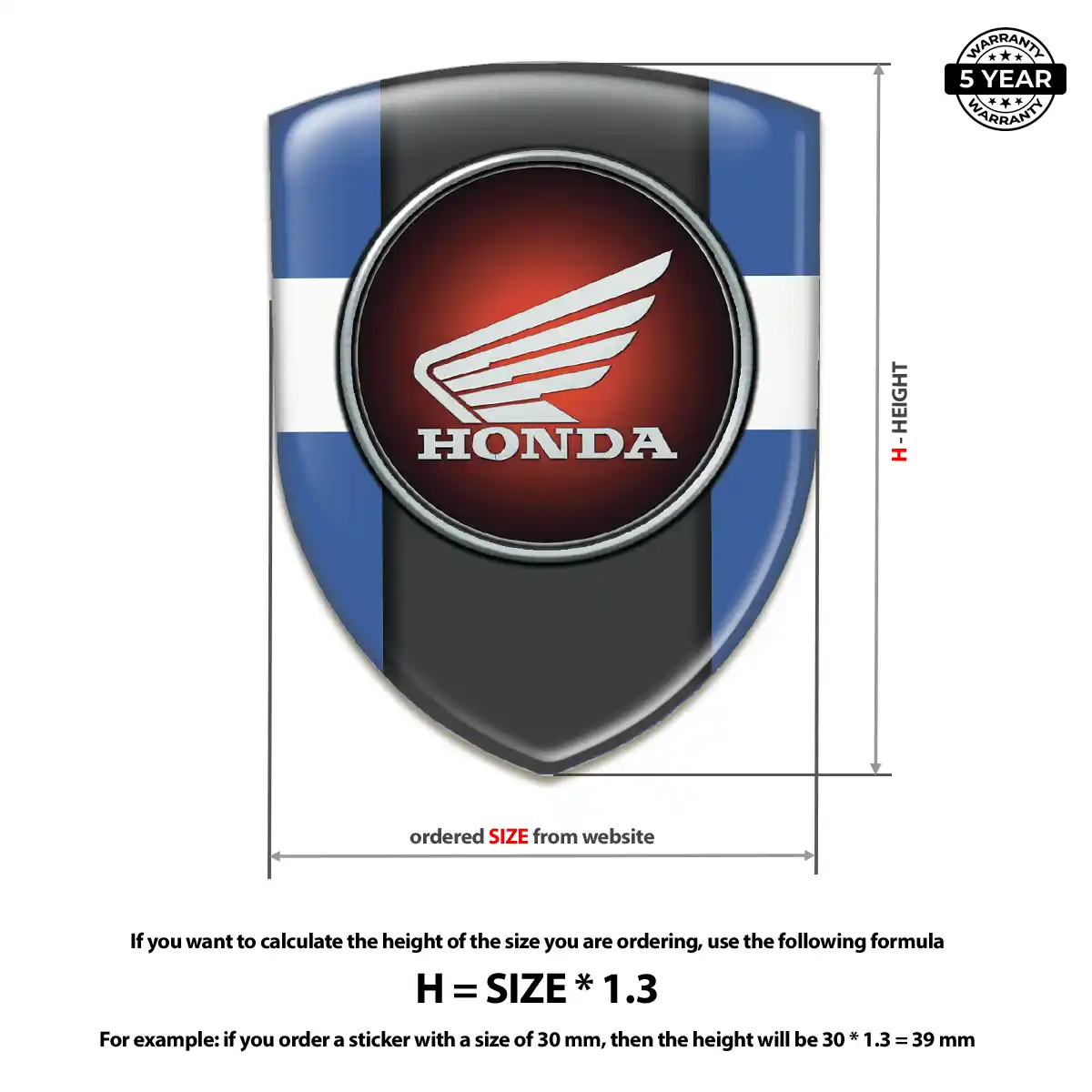 Honda Self Adhesive Emblem Sticker Elite Finish