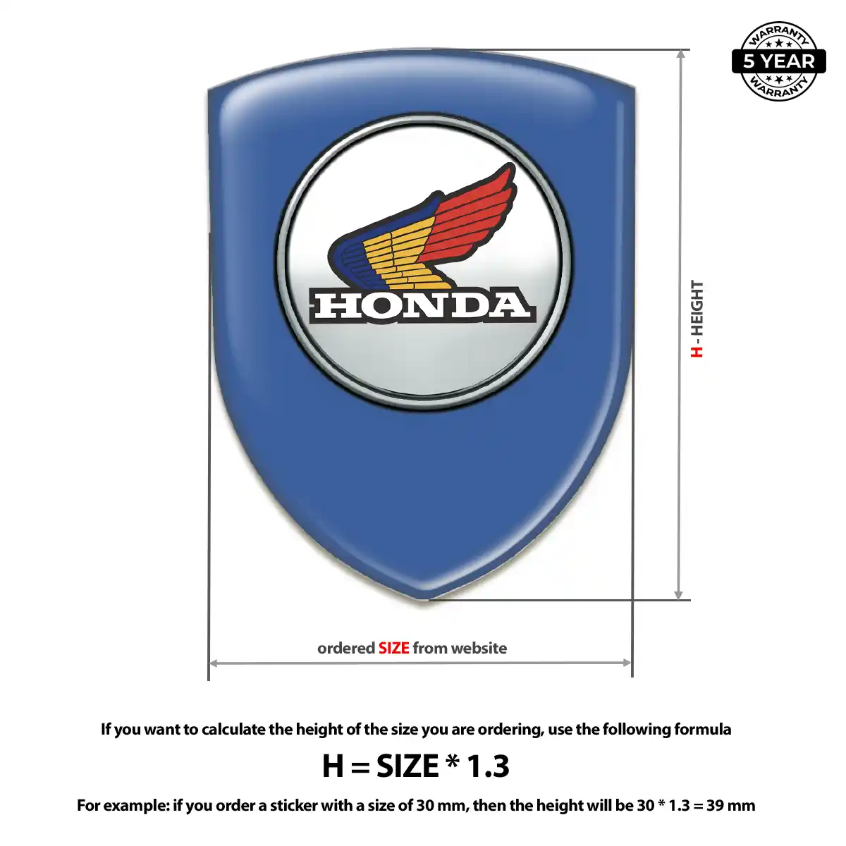 Honda Self Adhesive Emblem Sticker Exclusive Series