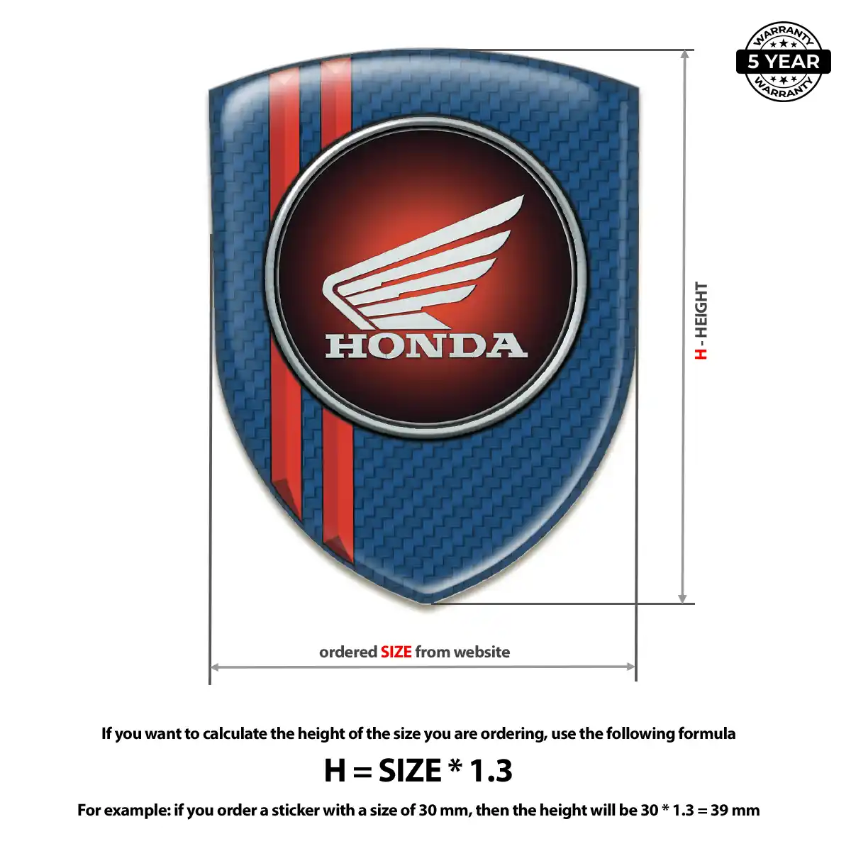 Honda Self Adhesive Emblem Sticker Interior Luxe