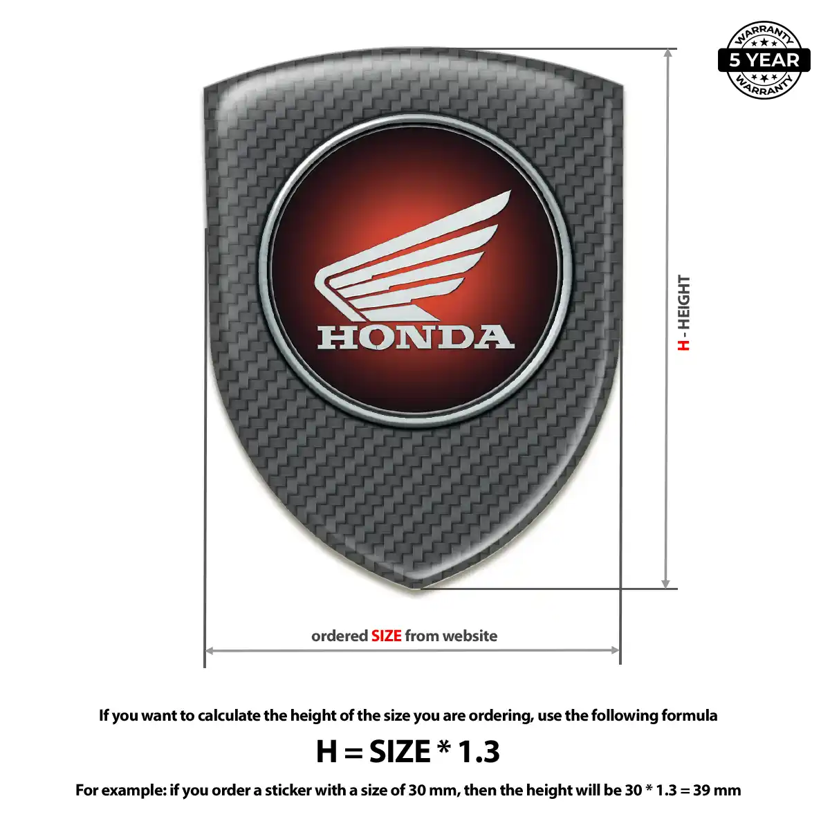 Honda Self Adhesive Emblem Sticker Noble Edition