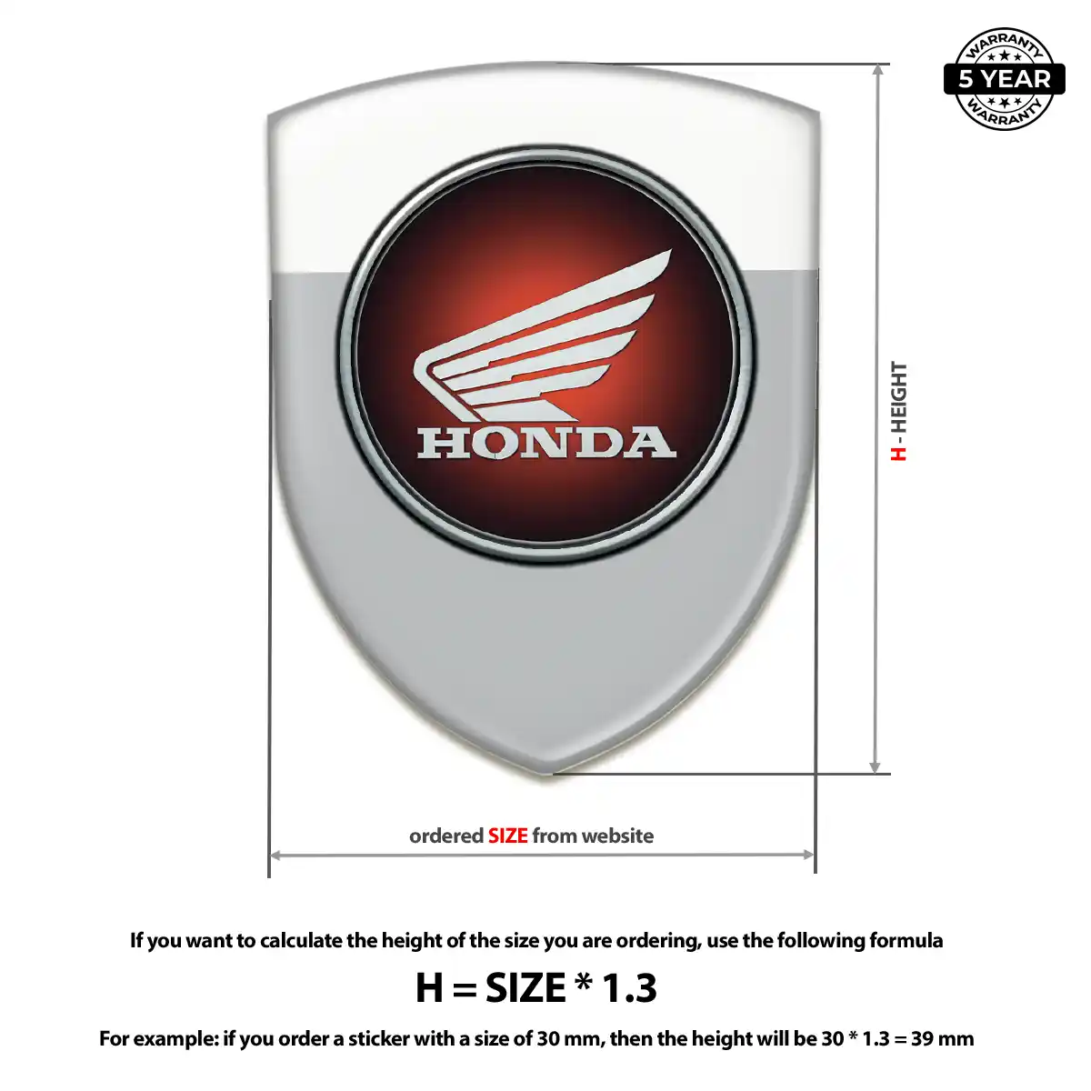 Honda Self Adhesive Emblem Sticker Refined Design