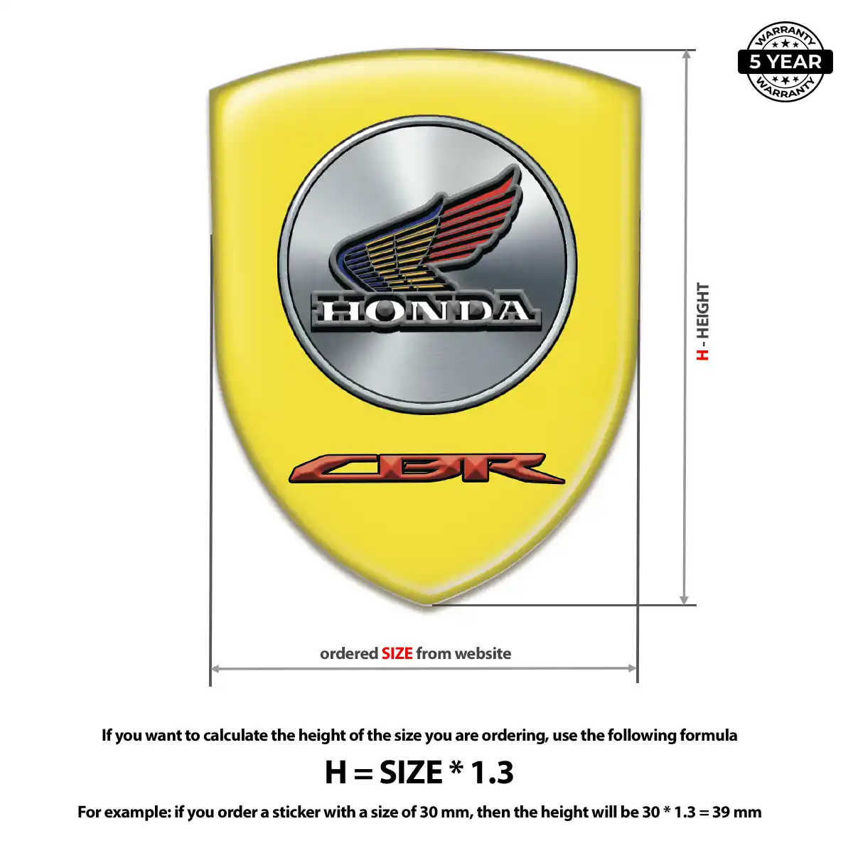 Honda Self Adhesive Emblem Sticker Resin Elite