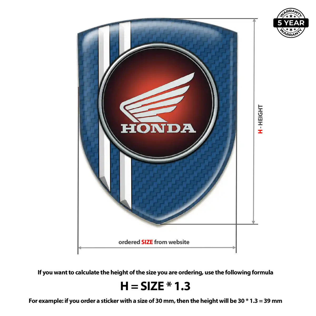 Honda Self Adhesive Emblem Sticker Signature Grade