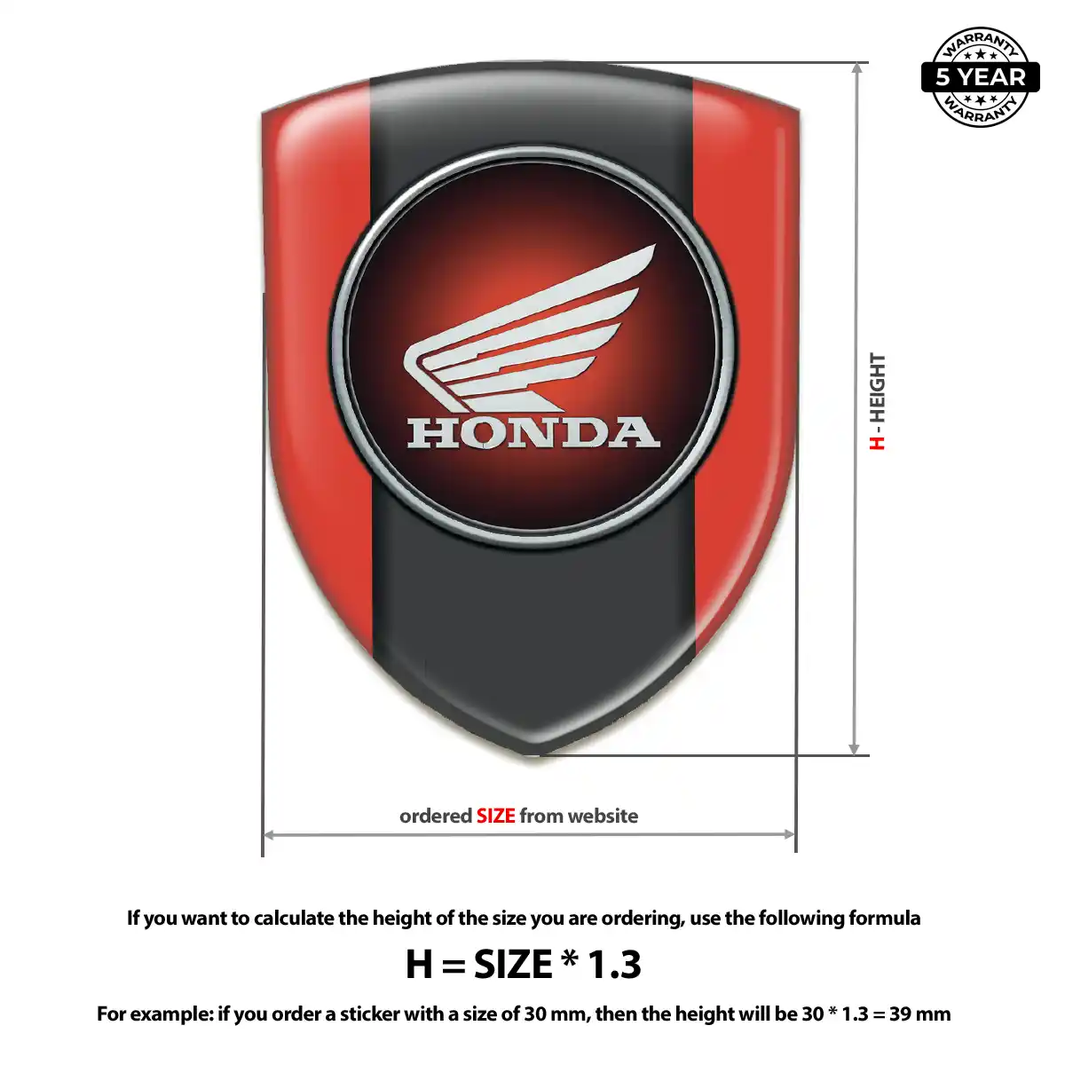 Honda Self Adhesive Emblem Sticker Sleek Style