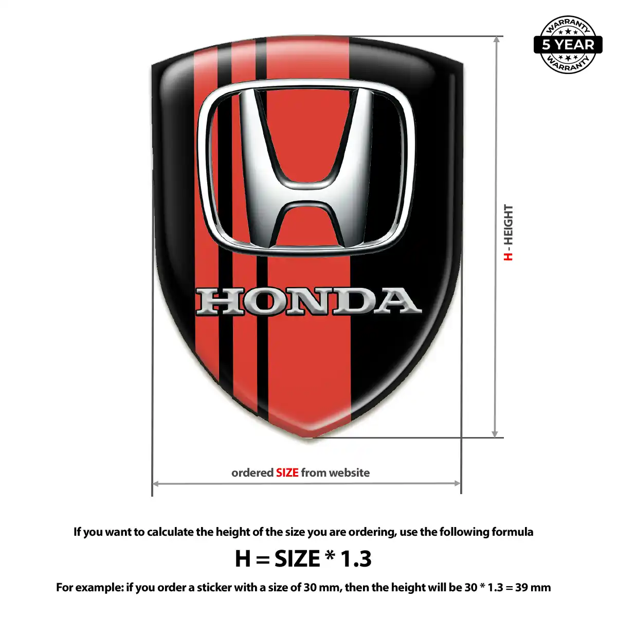 Honda Self Adhesive Emblem Sticker Superior Craft